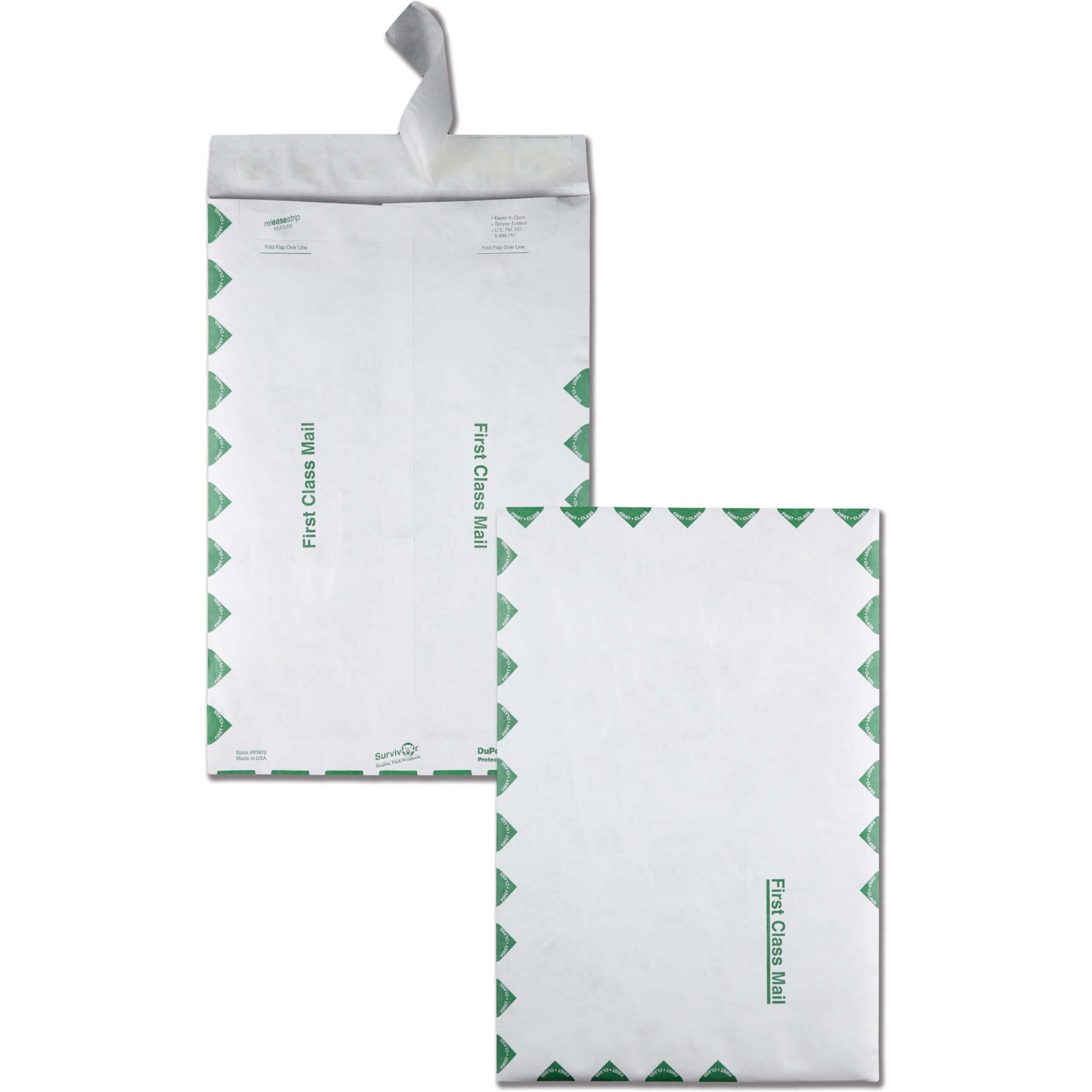 Quality Park Survivor Tyvek First Class Envelopes - First Class Mail - 10" Width x 15" Length - 14 lb - Peel & Seal - Tyvek - 100 / Box - White