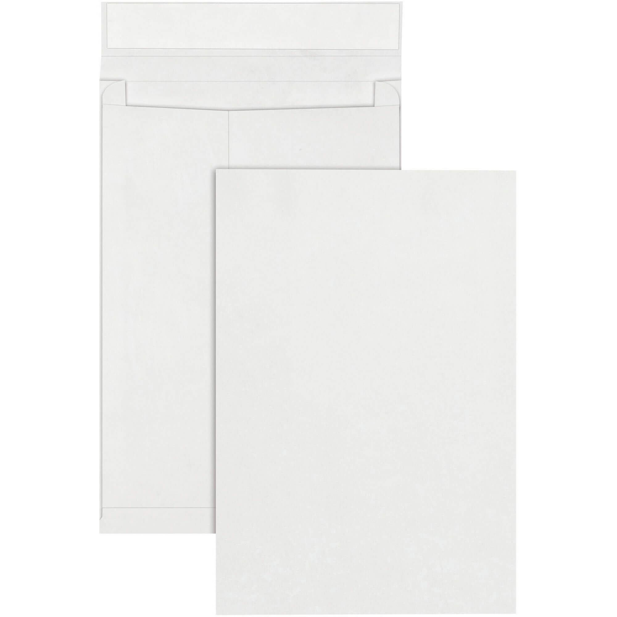 Quality Park 12 x 16 x 2 DuPont Tyvek Expansion Mailers with Self-Seal Closure - Expansion - 12" Width x 16" Length - 2" Gusset - 14 lb - Self-sealing - Tyvek - 25 / Box - White
