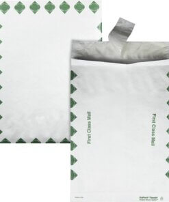 Quality Park Tyvek Open-End 1st Class Envelopes - First Class Mail - 10" Width x 13" Length - 1 1/2" Gusset - 14 lb - Self-sealing - Tyvek - 100 / Carton - White