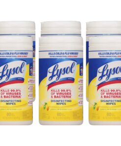 Lysol Disinfecting Wipes - Ready-To-Use Wipe - Lemon, Lime Blossom Scent - 7.25" Width x 7" Length - 80 / Canister - 6 / Carton - White