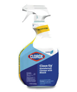 Spray bottle of clorox clean up with bleach