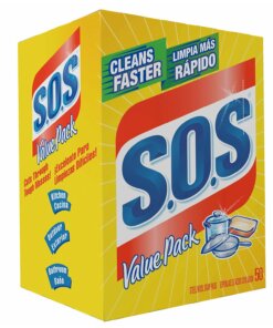 box of 50 count SOS scrubbing pads