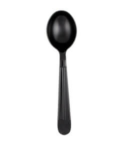 Soupspoon Plastic Heavy Weight Black Unwrapped
