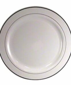 Sabert 6IMP144S Mozaik Plate, 6 Inch Plastic, White/Silver; 144/Case