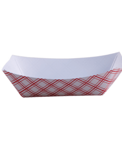 Food Tray 2 lb Red Plaid 1000/cs
