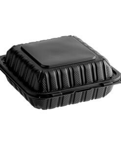Container Plastic Hinged 9x9 Black 150 per case