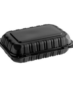 Container Plastic Hinged 9x6 Black 150 in a case