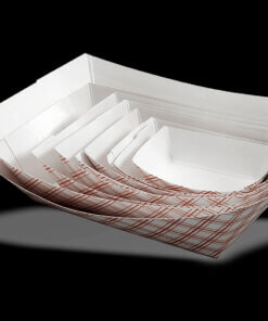 6oz Red Plaid Food Tray PFAS Free