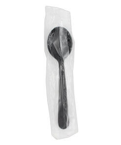 Black wrapped soup spoon