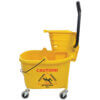 35 Quart Yellow Plastic Mop Bucket With Side Press Wringer