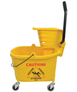 35 Quart Yellow Plastic Mop Bucket With Side Press Wringer