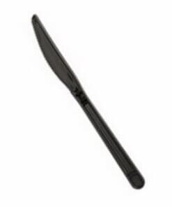 Knife Plastic Heavy Wt PP Black Unwrapped