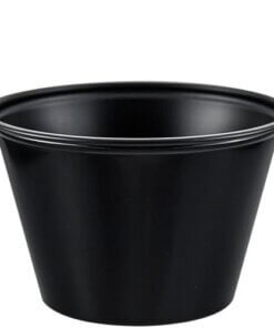 Cup Souffle Plastic Black 4 oz
