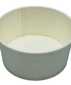White 8 ounce container, paper, hot