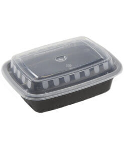 Container Heavy Duty Rectangle 12oz Combo Black