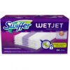 Purple box showcasing mopping pad refills for the Swiffer WetJet