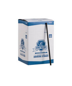 Box of straws with one straw leaning against it