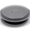 Round black base with round clear lid