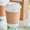 Coffee cup with natural colored sleeve