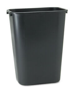 Rubbermaid FG295700 Rectangle LLDPE Deskside Large Wastebasket, 41.25 qt, 19.9 Inch D, Black