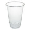 Clear plastic 20 ounce cup with a white background