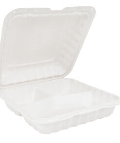 white 3-compartment 9 by 9